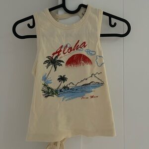 Urban Outfitters Cream Aloha Crop Top